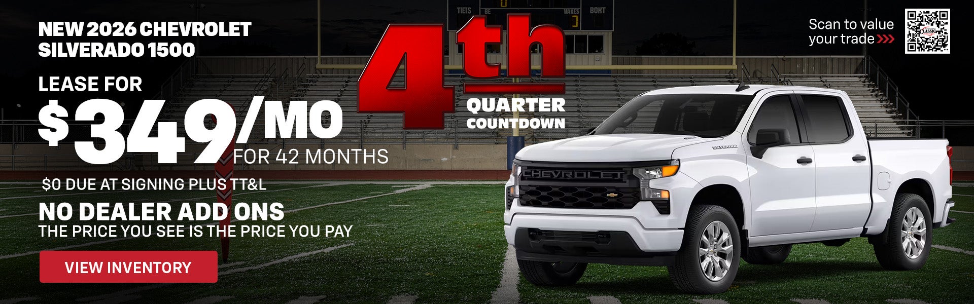 New 2026 Chevrolet Silverado 1500 Lease for $349/Month