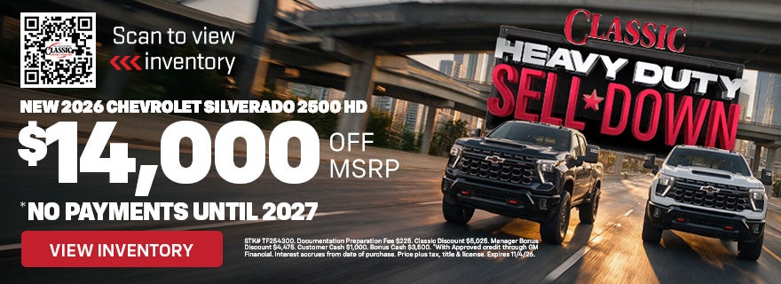 New 2026 Chevrolet Silverado 2500 HD $10,725 off MSRP